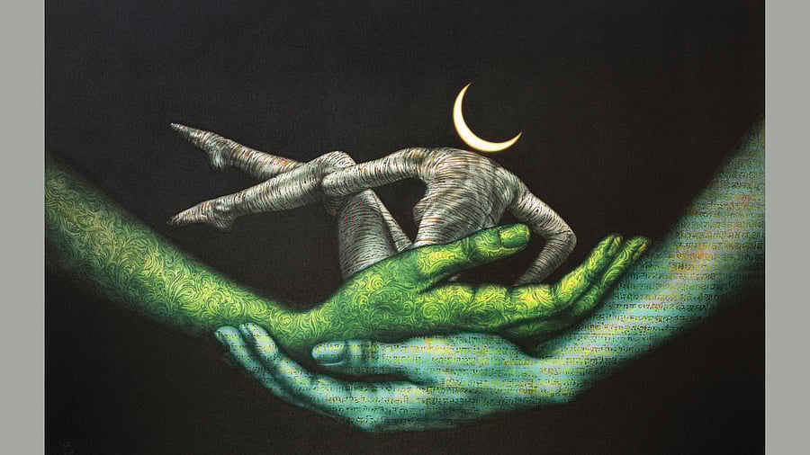 One of the works at the exhibition.