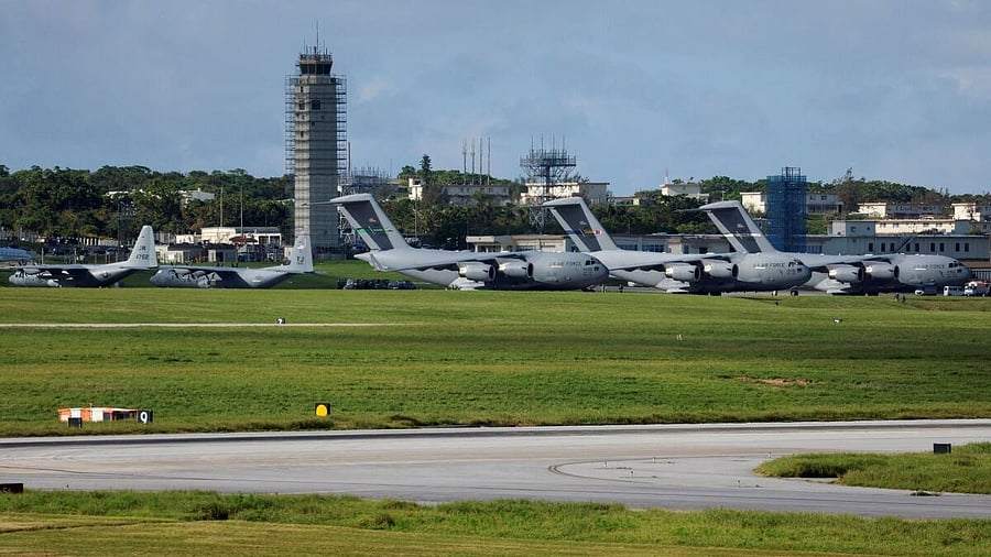 <div class="paragraphs"><p>General view shows the Kadena US Air Force Base in Kadena Town on the southern island of Okinawa, Japan</p></div>