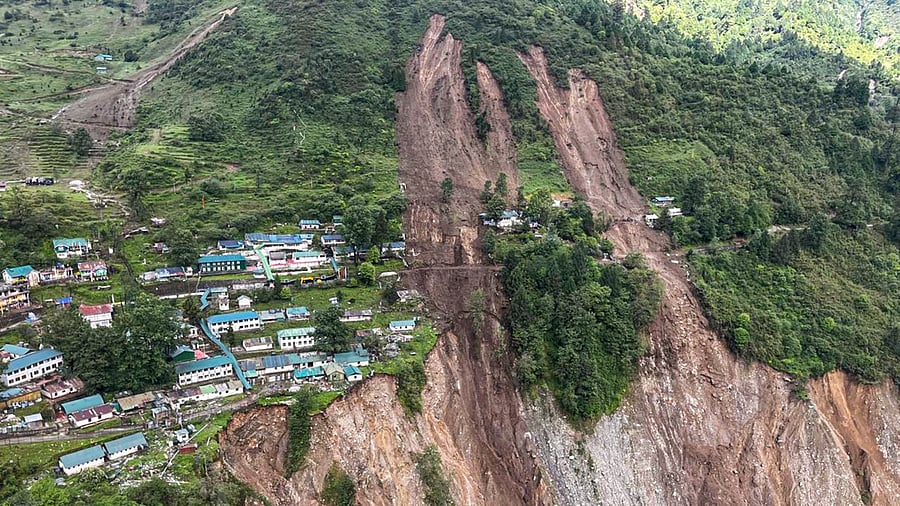 <div class="paragraphs"><p>In this image by @trishakticorps via X on June 2, 2025, The site after a landslide hit a military camp at Chhaten in Sikkim. At least three army personnel died and six soldiers went missing in the tragedy.</p></div>