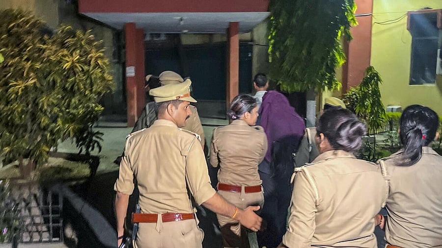 <div class="paragraphs"><p>Sonam Raghuvanshi, the Indore woman accused of plotting her husband’s murder during their honeymoon in Meghalaya, being produced at a district court, in Ghazipur.<br></p></div>
