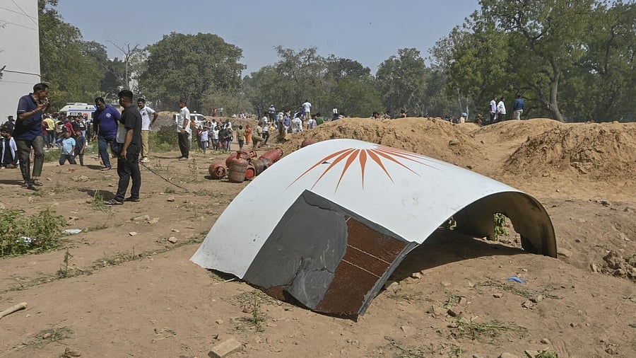 <div class="paragraphs"><p>Remains of the Air India plane that crashed moments after taking off from Ahmedabad airport.&nbsp;</p></div>