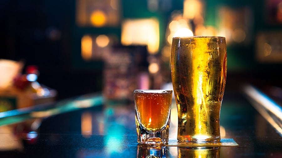 <div class="paragraphs"><p>Pint of Ale Beer and shot of Whiskey on Bar</p></div>