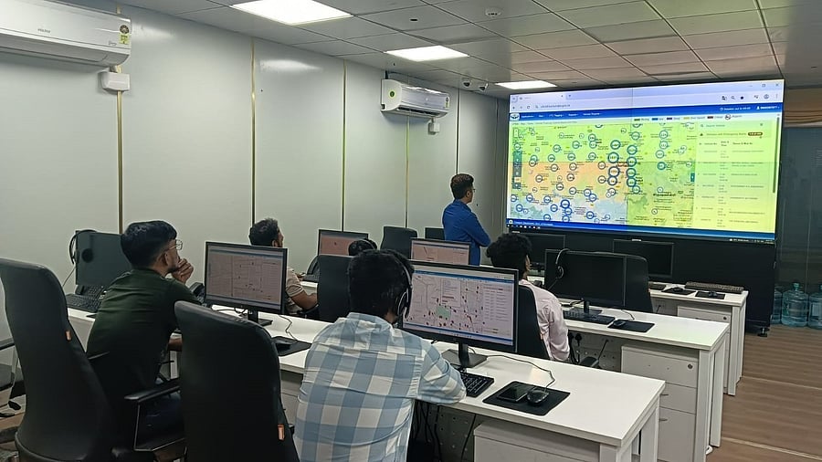A 30-member team at the Command and Control Centre at the Transport Department head office in Shanthinagar monitors these alerts. 