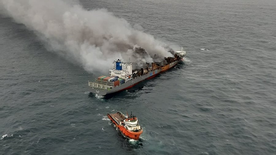 <div class="paragraphs"><p>Indian Coast Guard shared some photos of the ongoing operation.</p></div>