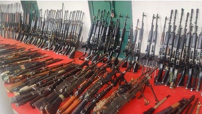 <div class="paragraphs"><p>The seized weapons included 151 SLR rifles, 65 INSAS rifles, six AK series rifles, 73 other rifles, one mortar and five carbines.</p></div>