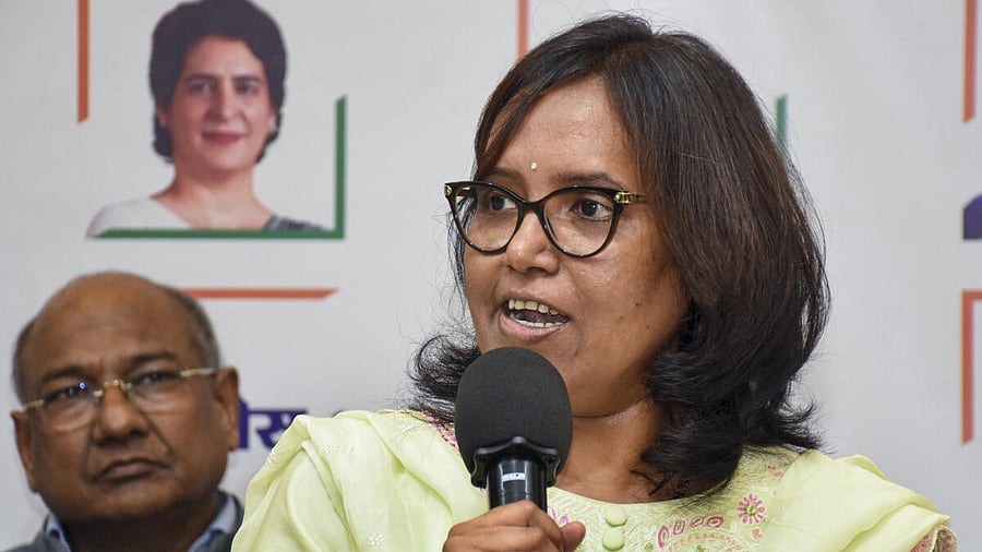 <div class="paragraphs"><p>Congress MP Varsha Gaikwad addresses the media. </p></div>