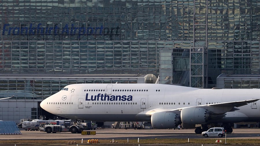 <div class="paragraphs"><p>A&nbsp;Lufthansa flight </p></div>