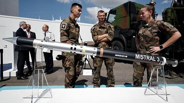 <div class="paragraphs"><p>An MBDA MISTRAL 3 missile is seen on the stand of the French Ministry of the Armed Forces are seen during the 55th International Paris Airshow at Le Bourget Airport near Paris, France.</p></div>