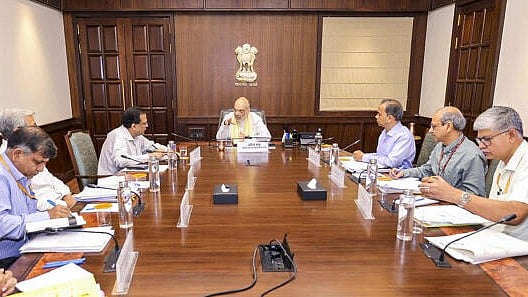 <div class="paragraphs"><p>Union Home Minister Amit Shah during a meeting with Home Secretary Govind Mohan and other senior officials to review the preparation for the forthcoming Census, in New Delhi.</p></div>