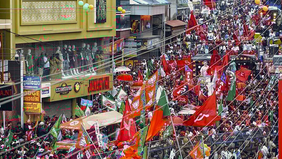 <div class="paragraphs"><p>LDF, UDF and BJP leaders make their final appeals to voters as campaigning concludes for the Nilambur assembly bypoll, in Malappuram</p></div>