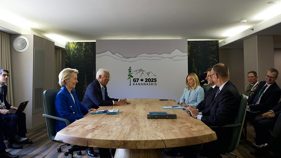 <div class="paragraphs"><p>French President Emmanuel Macron at the G7 Summit in Canada.</p></div>