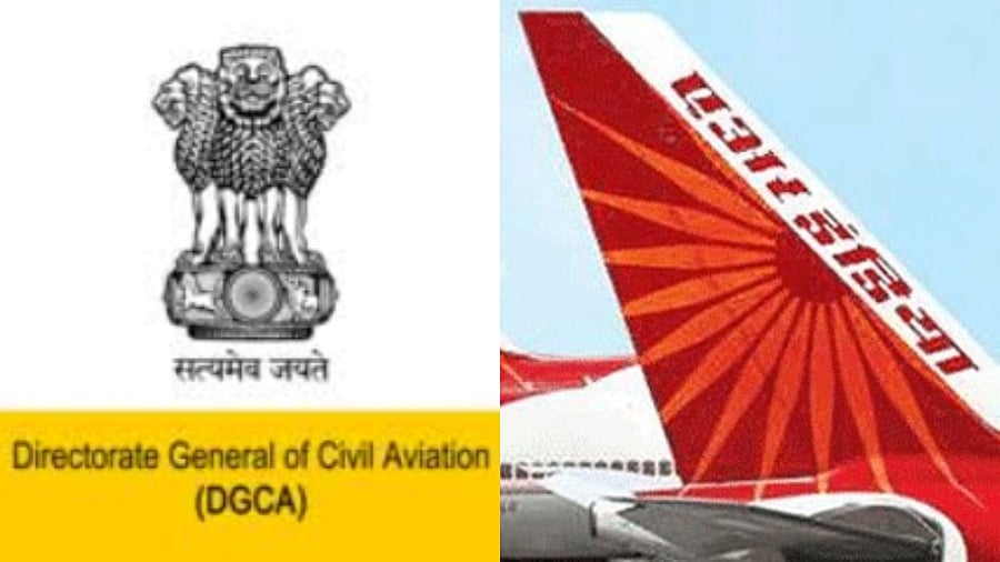 <div class="paragraphs"><p>Logo of the Directorate General of Civil Aviation (DGCA) and representative image for Air India.</p></div>