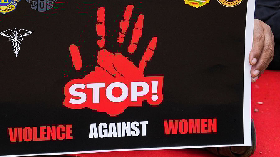 <div class="paragraphs"><p>A 'stop violence against women' poster is seen. (Representative image)</p></div>