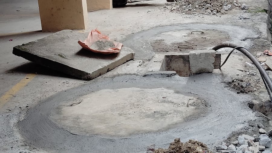 <div class="paragraphs"><p>The&nbsp;percolation pit at the apartment in New Mico Layout, Begur, where the remains were found. </p></div>