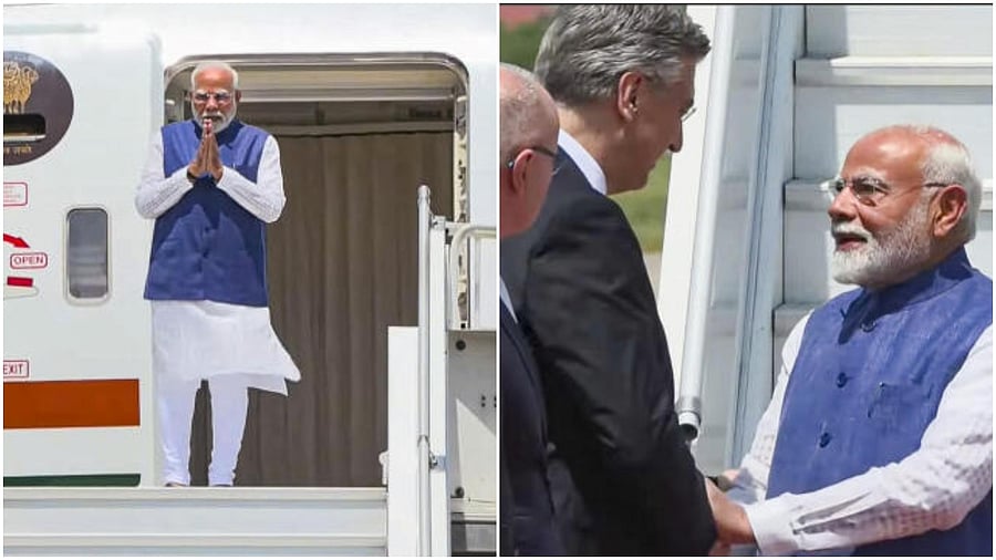 <div class="paragraphs"><p>Prime Minister Narendra Modi being welcomed as he arrives in Zagreb, Croatia</p></div>