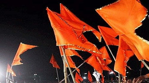 <div class="paragraphs"><p>Shiv Sena flags.</p></div>