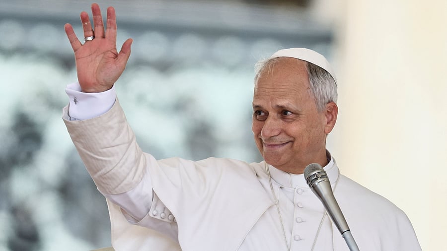 <div class="paragraphs"><p>Pope Leo XIV waves, as he holds general audience in St. Peter's Square, at the Vatican June 18, 2025. </p></div>