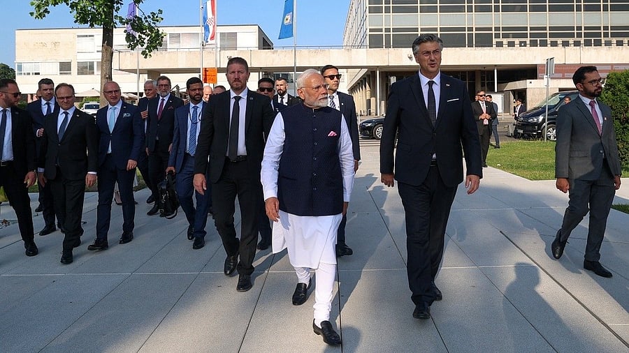 <div class="paragraphs"><p>PM Modi with Croatia PM Andrej Plenkovic.</p></div>
