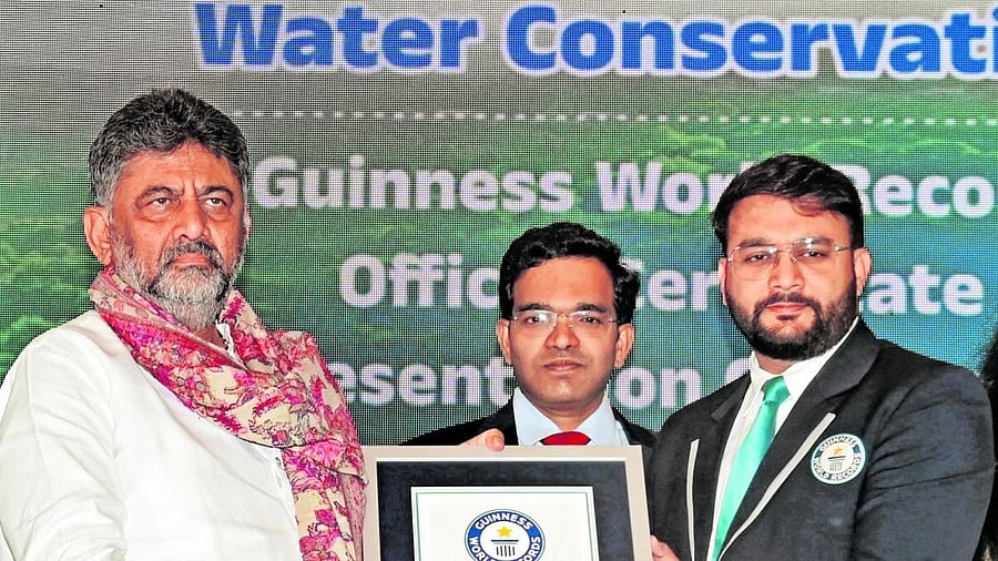 <div class="paragraphs"><p>Karnataka Deputy Chief Minister D K Shivakumar, who holds Bengaluru development portfolio, received the certificate from the Guinness World Records on behalf of the board.</p></div>