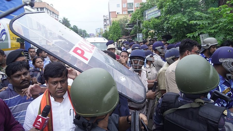 <div class="paragraphs"><p>Majumdar blamed the TMC for orchestrating last week’s factional clashes in the area.</p></div>