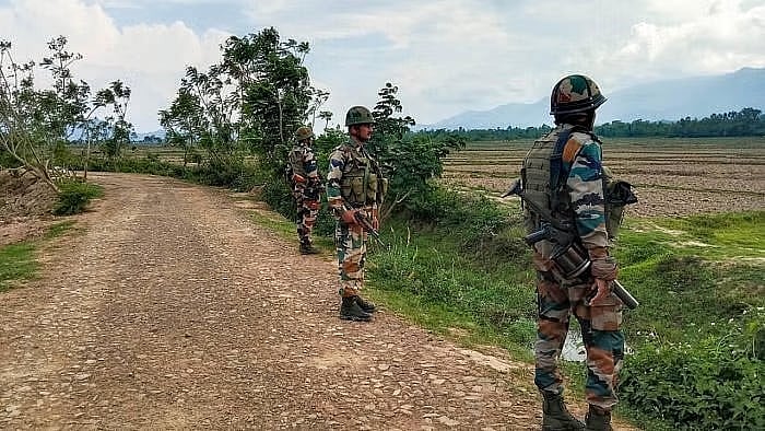 <div class="paragraphs"><p>Army jawans stand guard in Manipur.</p></div>