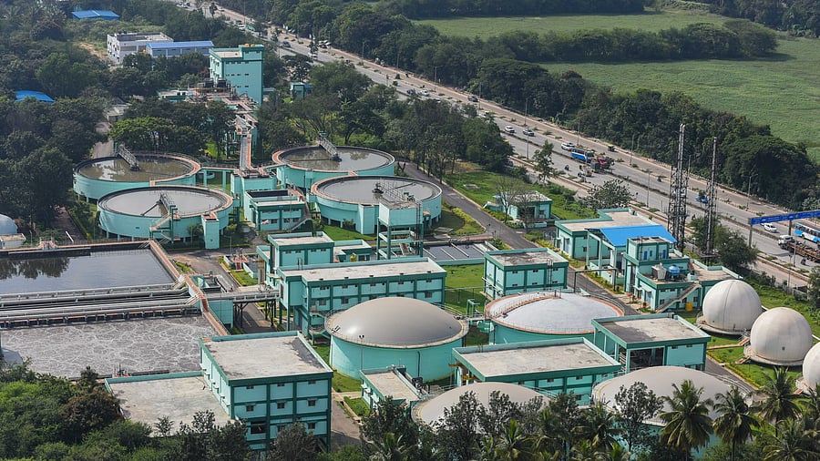 <div class="paragraphs"><p>Aerial view of the BWSSB sewage treatment plant in Jogappa Layout, Nagavara. </p></div>