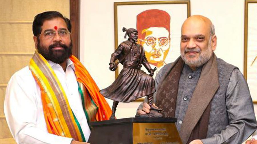 <div class="paragraphs"><p>Union Home Minister Amit Shah with Eknath Shinde (file photo</p></div>