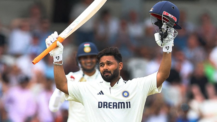 <div class="paragraphs"><p> Rishabh Pant celebrates after reaching his century </p></div>
