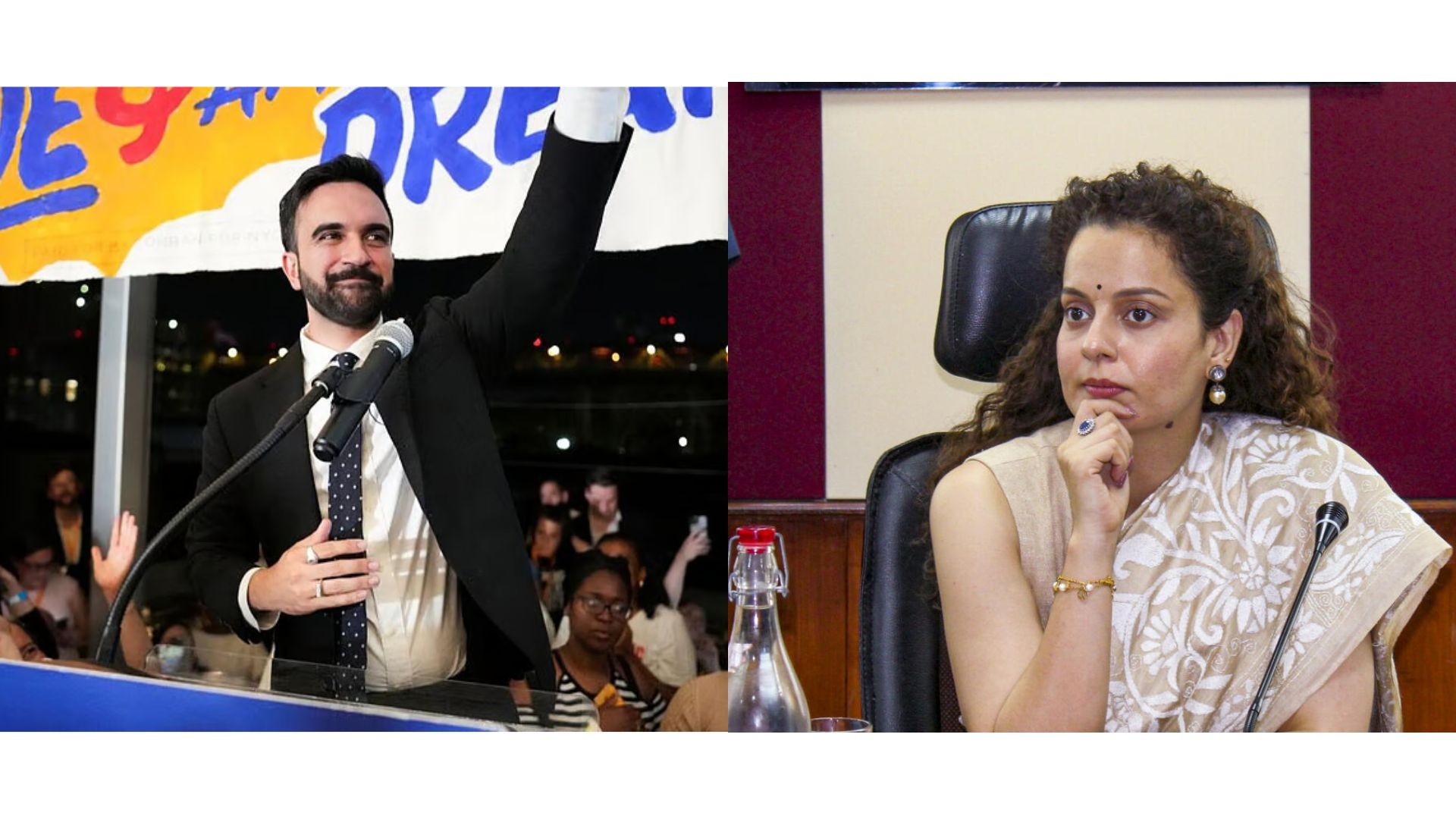 <div class="paragraphs"><p>Zohran Kwame Mamdani and Kangana Ranaut</p></div>