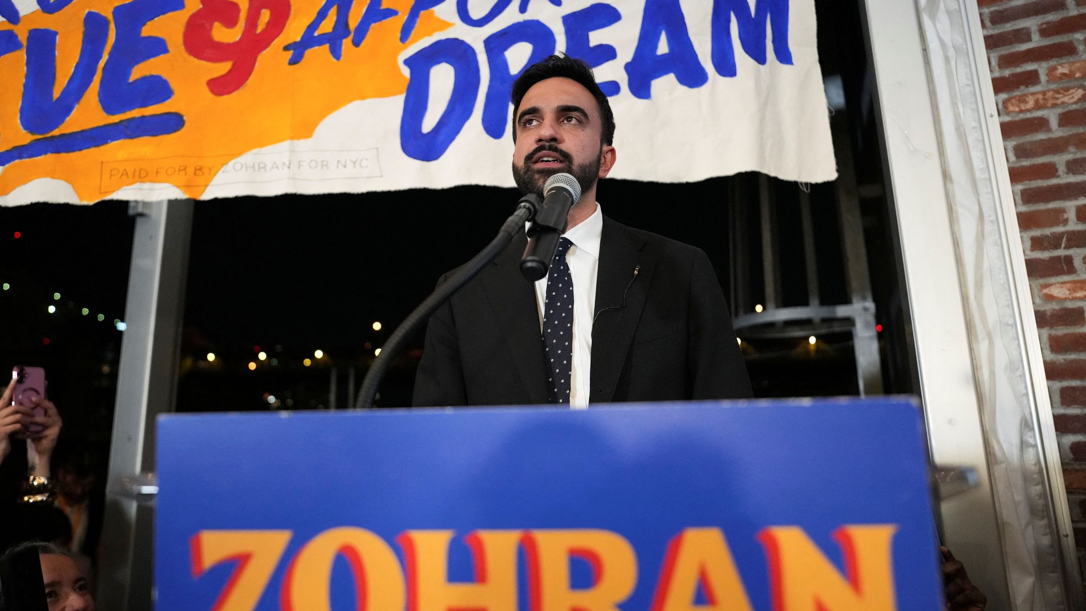 <div class="paragraphs"><p>Zohran Mamdani speaks during a watch party for his primary election</p></div>
