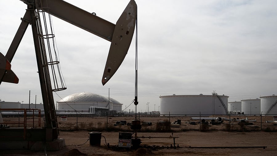 <div class="paragraphs"><p>A pump jack operates near a crude oil reserve in the Permian Basin oil field near Midland, Texas,</p></div>