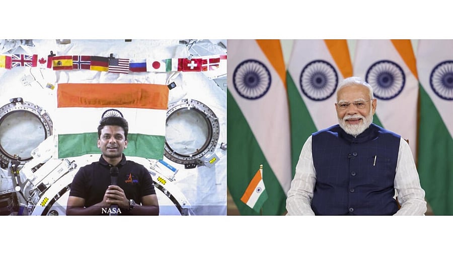 <div class="paragraphs"><p>PM Modi interacts with astronaut Shubhanshu Shukla</p></div>