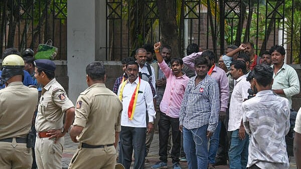 <div class="paragraphs"><p>Bike Taxi drivers stage protest against government in Bengaluru.&nbsp;</p></div>