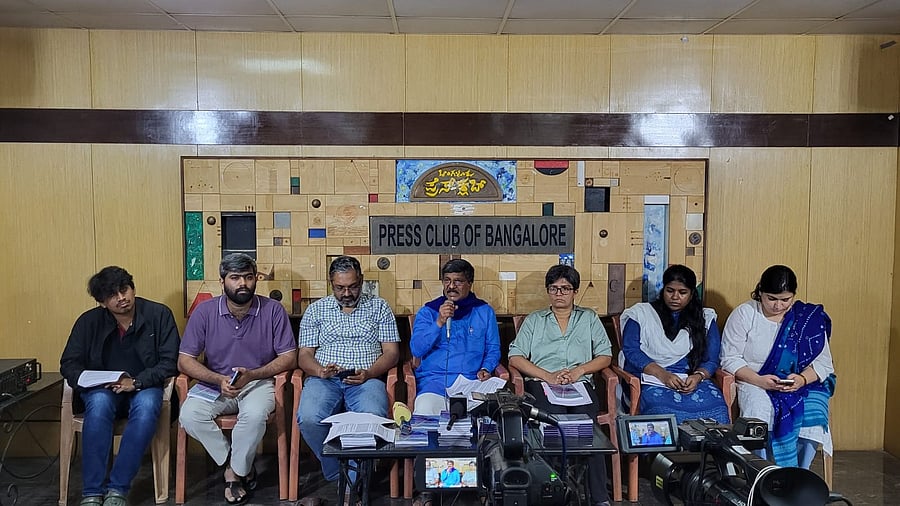 The report was released at the Press Club in Bengaluru on Saturday. DH PHOTO 