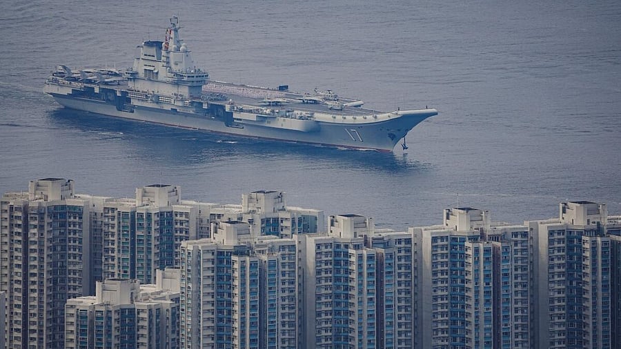 <div class="paragraphs"><p>China's first domestically built aircraft carrier sails into Hong Kong for a five-day visit</p><p></p></div>