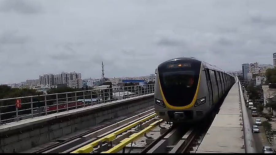 <div class="paragraphs"><p>A metro train runs during the oscillation trial on the Yellow Line in Bengaluru. </p></div>