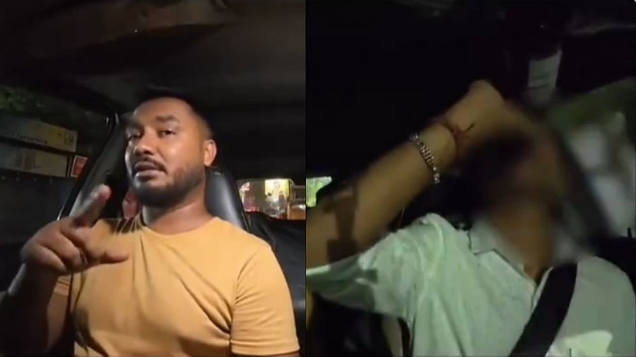 <div class="paragraphs"><p>Drunk passenger recklessly throws beer bottle outside car window.</p></div>