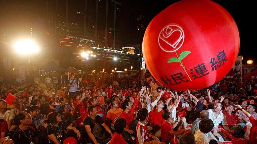 <div class="paragraphs"><p>Supporters of the League of Social Democrats campaign in Hong Kong ahead of the Legislative Council election.</p></div>