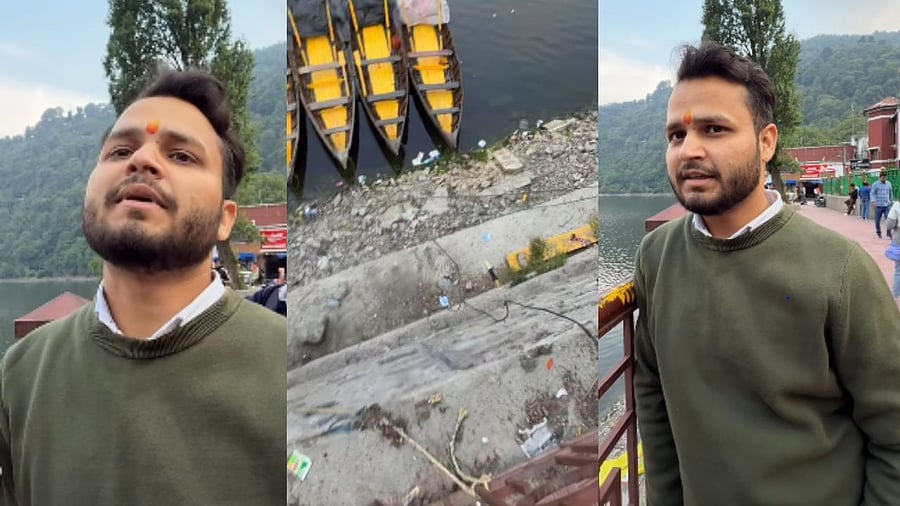 <div class="paragraphs"><p>Watch: Tourist tries to shoo away local who records him kicking trash inside Nainital lake; video goes viral</p></div>