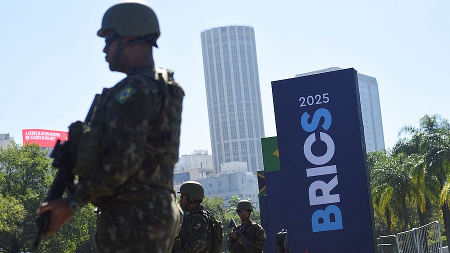 <div class="paragraphs"><p>Brazilian soldiers take part in a demonstration exercise ahead of the BRICS Presidential Summit in Rio de Janeiro, Brazil.</p></div>