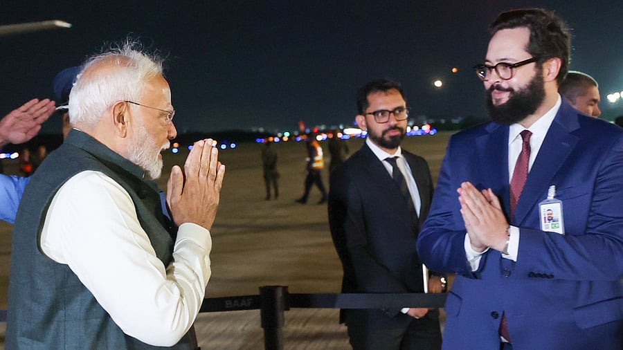 <div class="paragraphs"><p>PM Modi arrives in Brazil.</p></div>