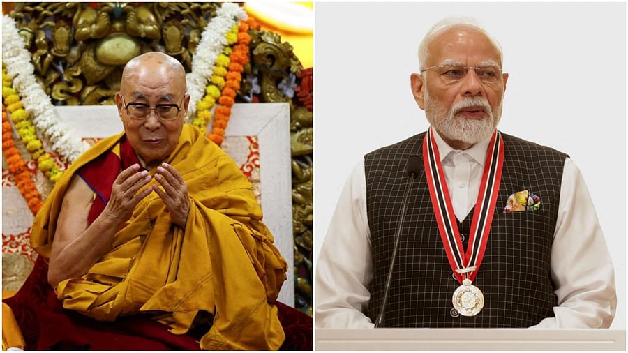 <div class="paragraphs"><p>The Dalai Lama and PM Narendra Modi (R).</p></div>