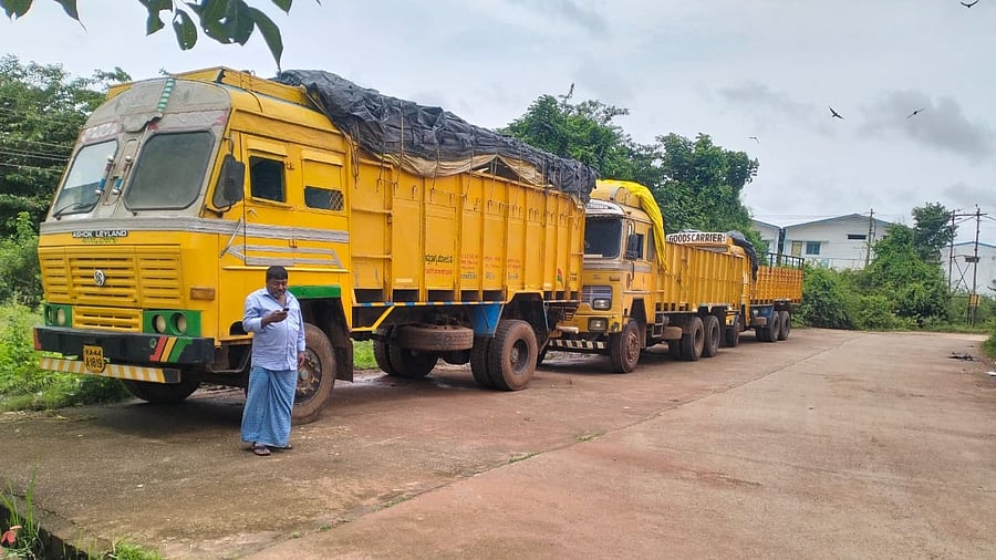 <div class="paragraphs"><p>Trucks remained parked at warehouses in the state. </p></div>