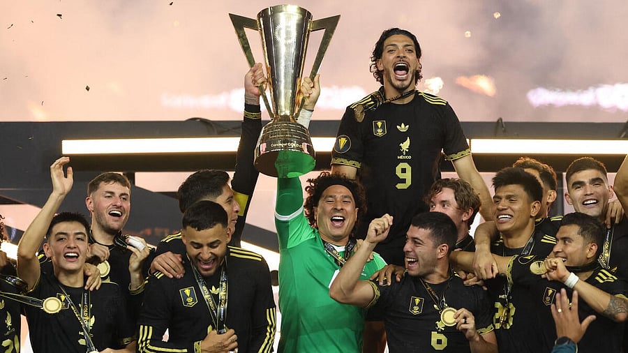 <div class="paragraphs"><p>Mexico players celebrate after defeating United States during the 2025 Gold Cup Final at NRG Stadium.</p></div>