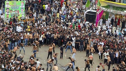 <div class="paragraphs"><p>Muslims flagellate themselves during an 'Ashura' procession on the tenth day of the mourning period of Muharram. (Representative image)</p></div>