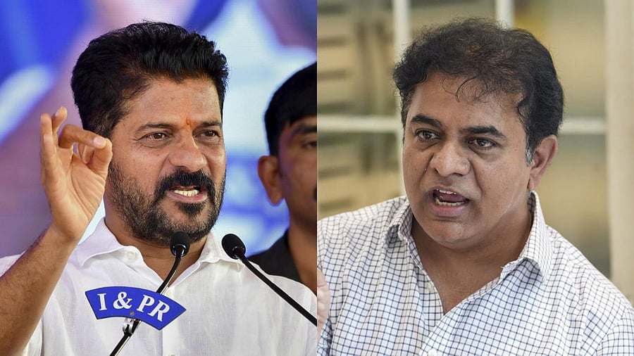 <div class="paragraphs"><p>Revanth Reddy and K T Rama Rao</p></div>
