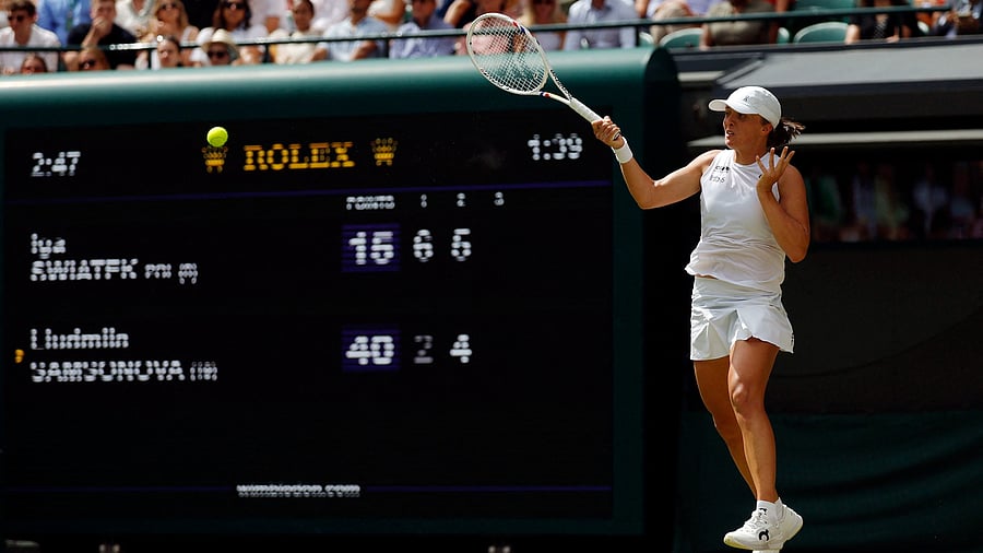 <div class="paragraphs"><p>Poland's Iga Swiatek in action during her quarter final match against Russia's Liudmila Samsonova.</p></div>