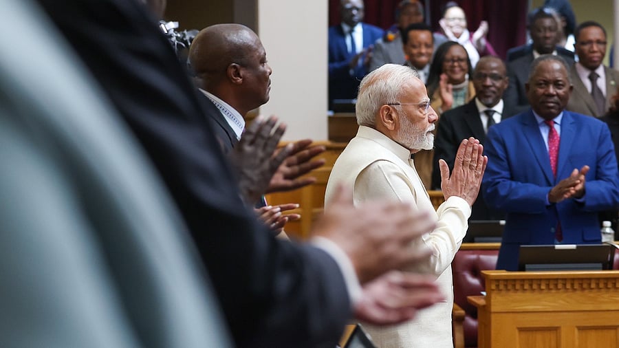 <div class="paragraphs"><p>PM Modi in the Namibian Parliament.</p></div>
