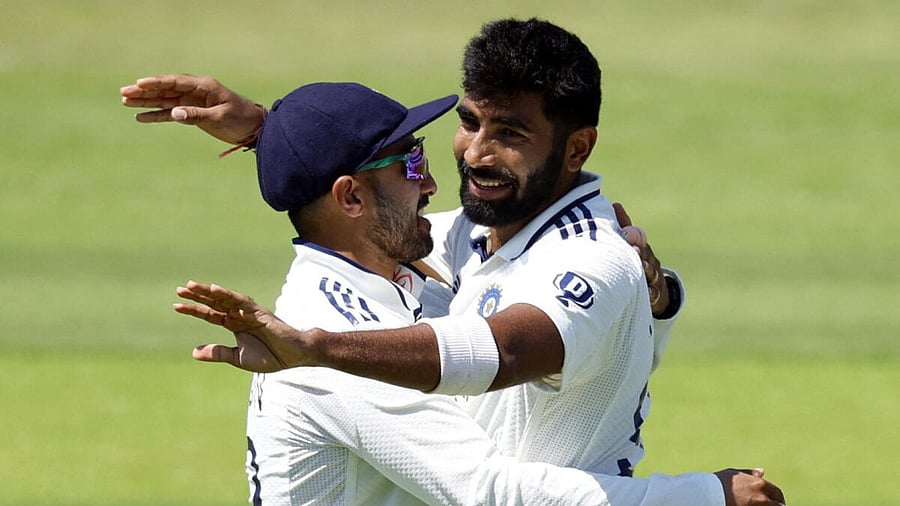 <div class="paragraphs"><p>Jasprit Bumrah celebrates his five-wicket haul.&nbsp;</p></div>