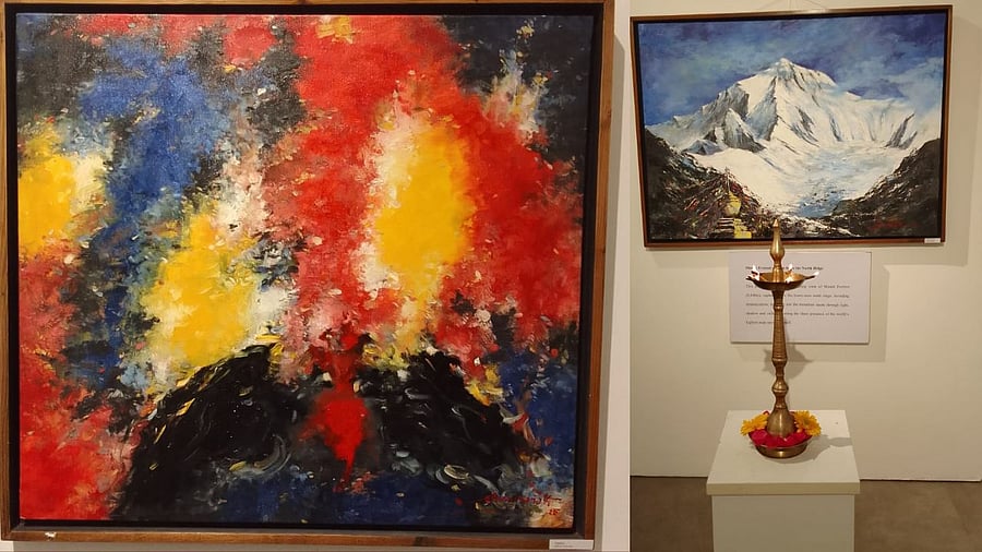 <div class="paragraphs"><p>Images of Op Sindoor-themed artworks by&nbsp;Chandranath Das as displayed in solo exhibition at New Delhi</p></div>